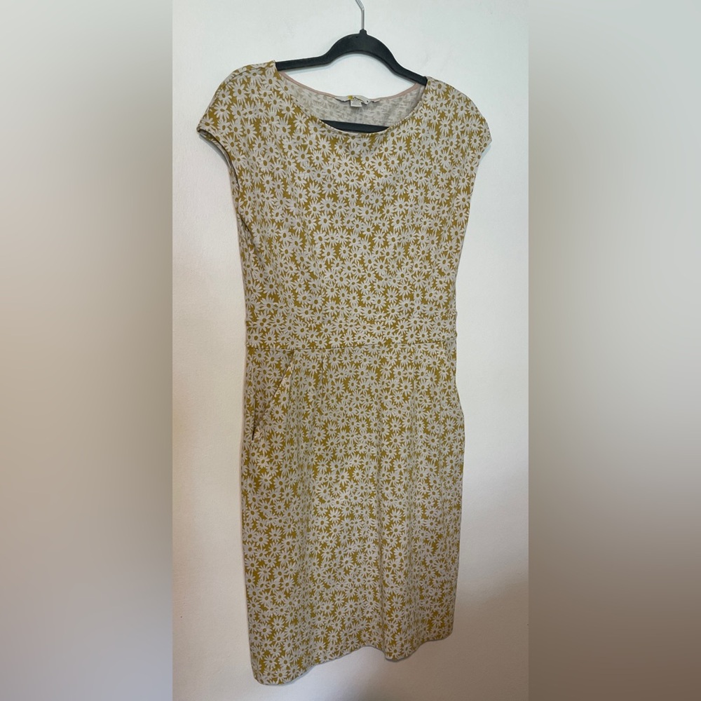 Boden Yellow Floral Midi Dress